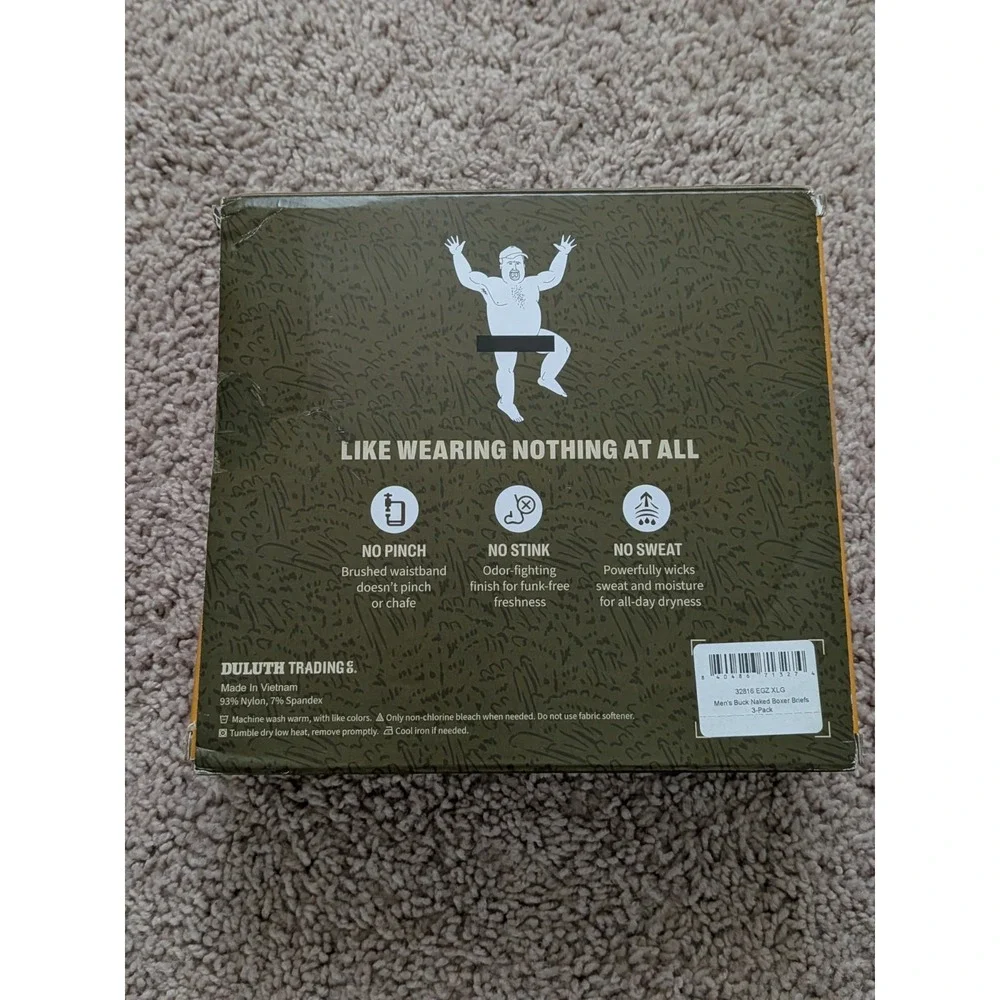Duluth Trading Co Buck Naked Boxer Briefs 3-Pack Mens XL Limited Edition NIB